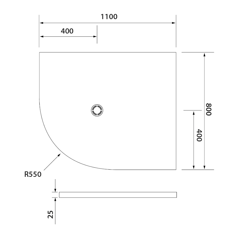 FLEXIA vanička z litého mramoru čtvrtkruh, s možností úpravy rozměru, 110x80cm, R550, pravá 91271