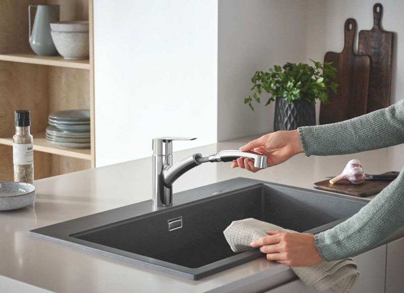 QuickFix Start Dřezová baterie s výsuvnou sprškou, chrom GROHE 30531001