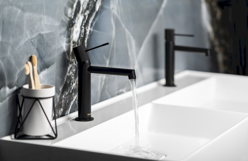 SOLARIS stojánková umyvadlová baterie, černá mat WD002B