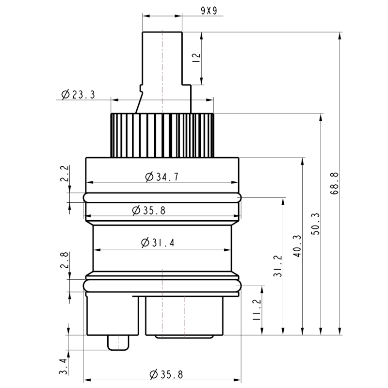 Směšovací kartuše 35mm, vysoká 350.235.1