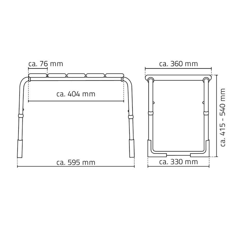 HANDICAP koupelnová stolička, výškově nastavitelná, černá A172110