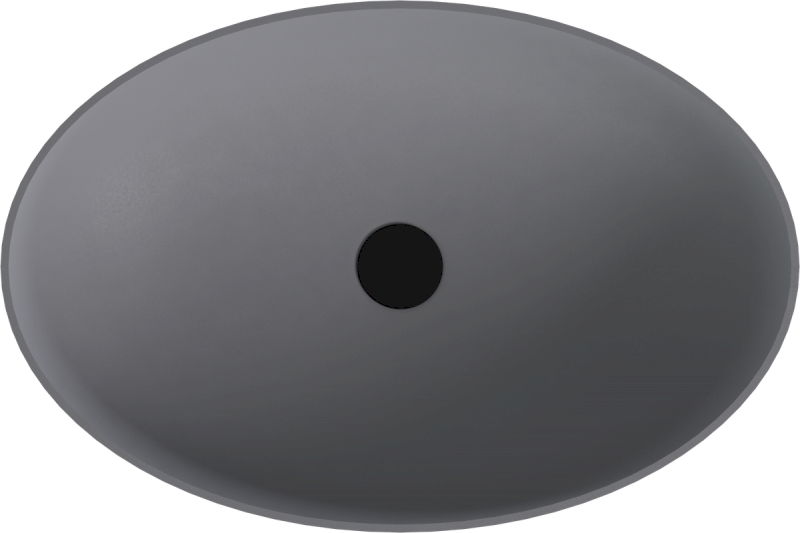 BANERA OVAL umyvadlo na desku, litý mramor, 60x40cm, šedá mat 14397.31