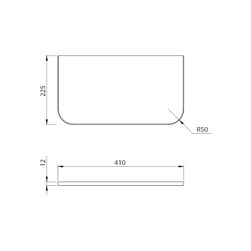 ZORBA deska Rockstone 41x22,5cm, bílá mat LT113-0101