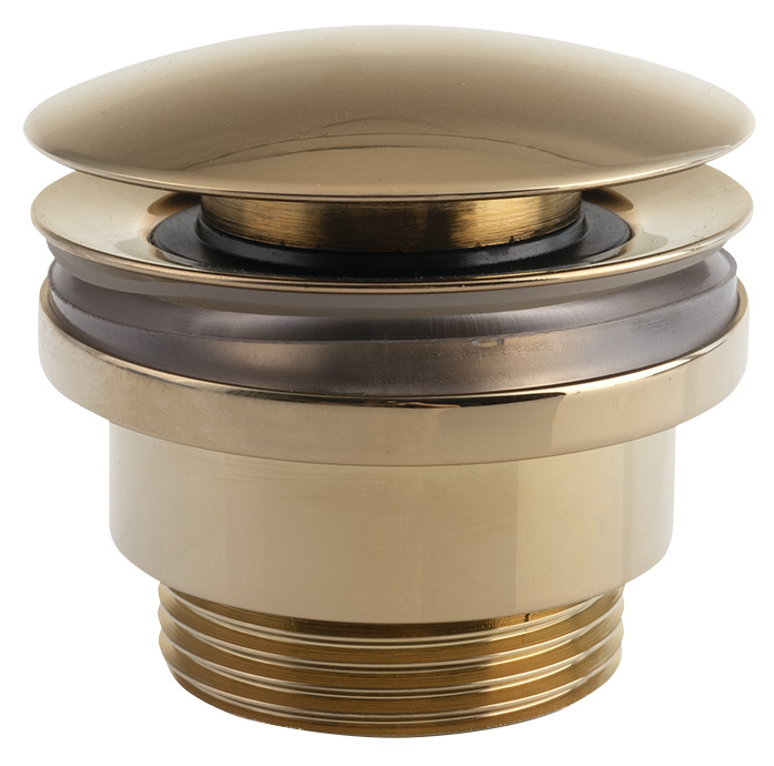 Umyvadlová výpust 5/4“, tichý click-clack, velká zátka, 5-55mm, zlato UD425S56P