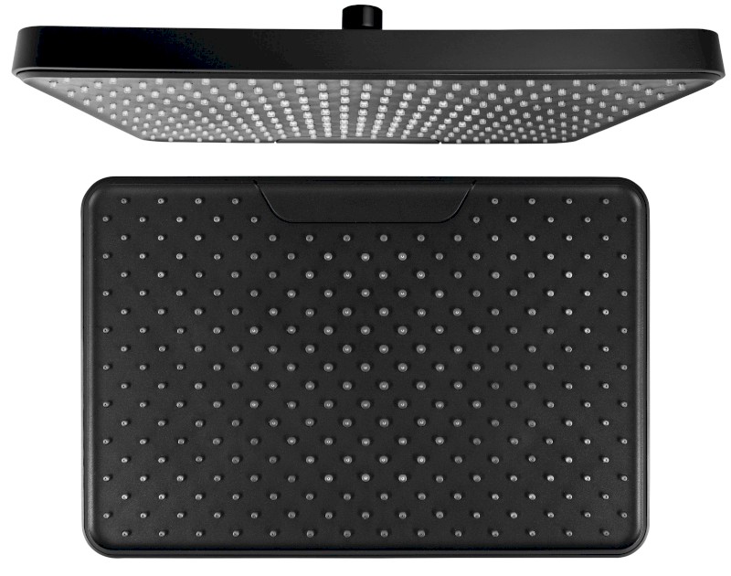 Hlavová sprcha, 205x305mm, silikon trysky, ABS/černá mat SK152B