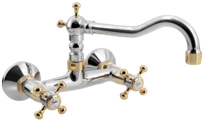 ANTEA nástěnná baterie, horní ramínko, chrom/zlato 3362
