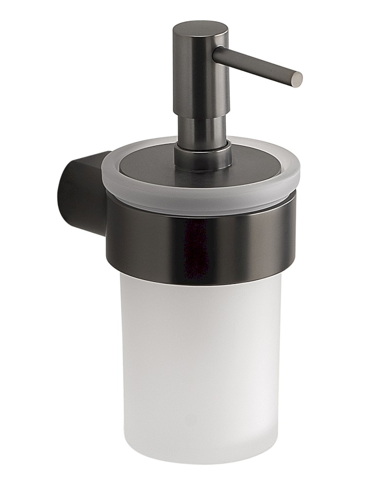 PIRENEI dávkovač mýdla 110 ml, mléčné sklo, gun metal PI8181