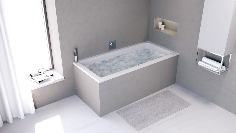 MARLENE hydromasážní vana, 200x90x48cm, Attraction Hydro-Air, chrom 78731.4010