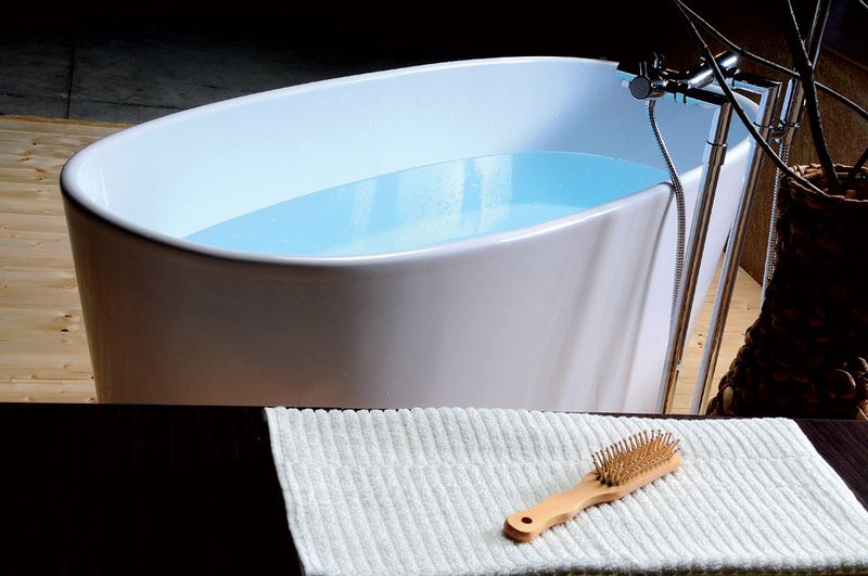 TESS volně stojící vana litý mramor 157x70x67cm, bílá 99613