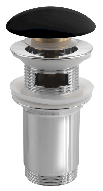 Umyvadlová výpust 5/4“, click-clack, keramická zátka, 10-50mm, černá mat AR903