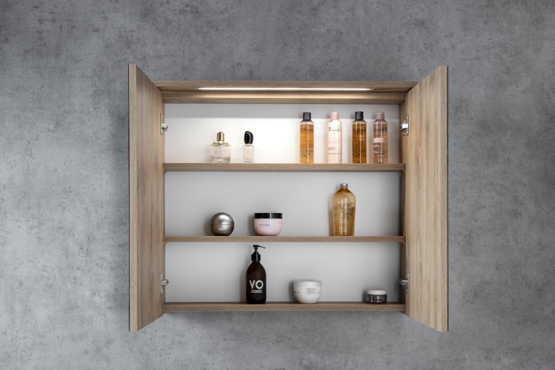 KAWA STRIP galerka s LED osvětlením 80x70x22cm, dub emporio WGL38S