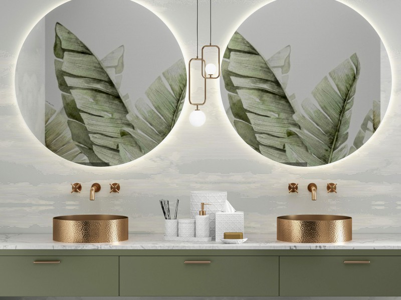 AURUM nerezové umyvadlo na desku, průměr 38 cm, včetně výpusti, tepané, měď mat AU301-T