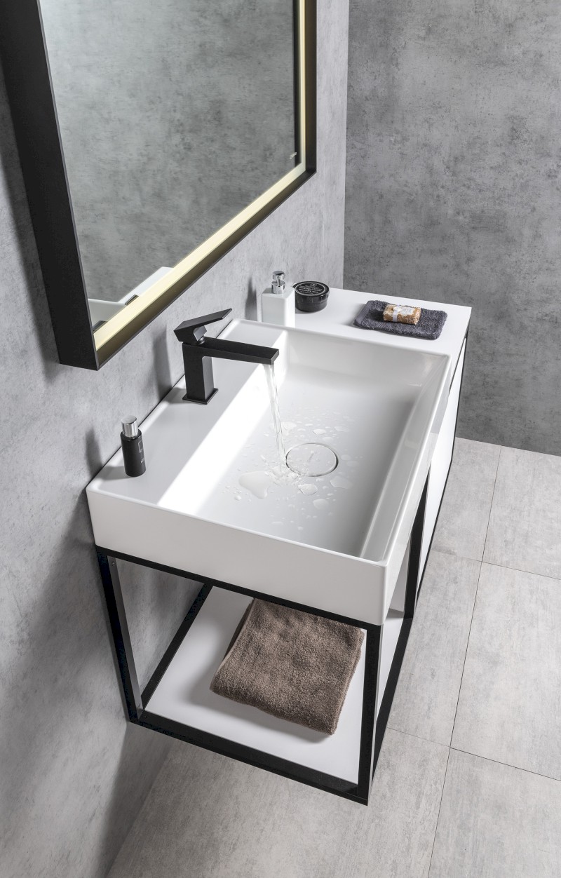 SKARA umyvadlová skříňka 100x49,5x46,5cm, černá mat/bílá mat CG004-3131