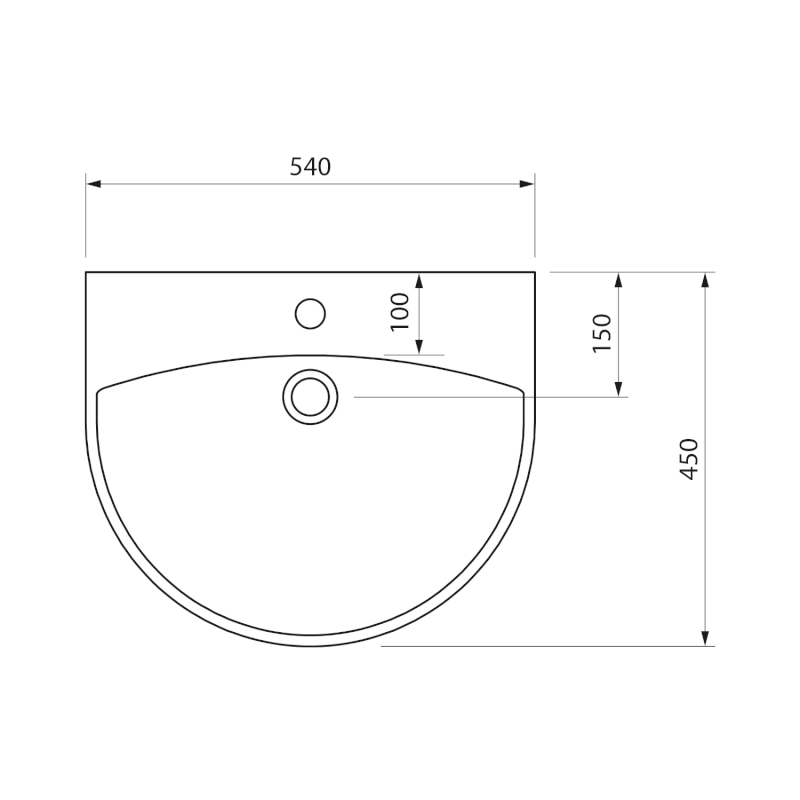 SPIRAL keramické umyvadlo 54x45cm, bílá 201.086.0