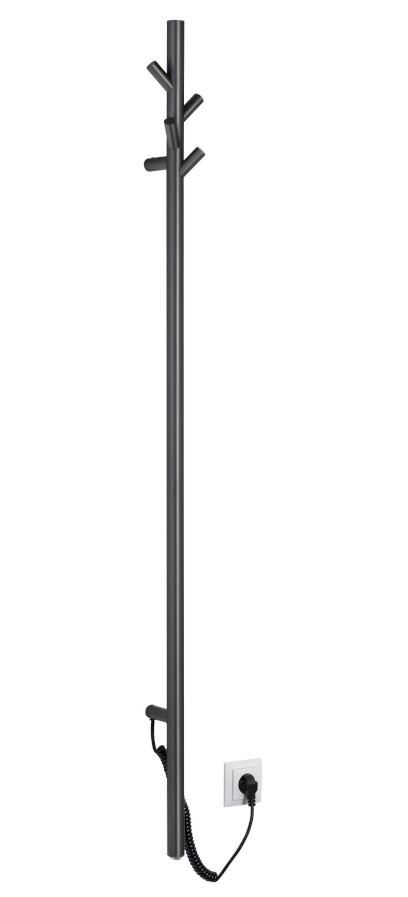 PASADOR elektrický sušák ručníků, kulatý, 150x1500 mm, 30 W, gun metal ER175GM