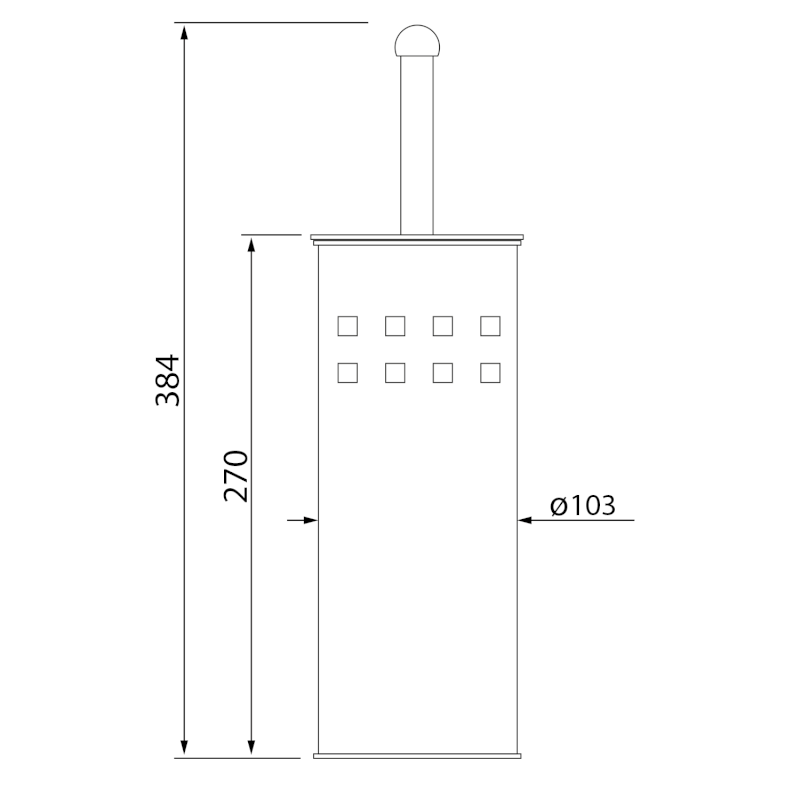 SIMPLE LINE WC štětka válcová s otvory, bílá 04002W