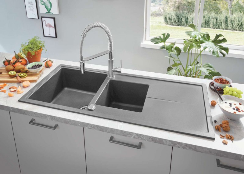 Get Dřezová baterie s flexibilním ramenem a sprškou, chrom GROHE 30361000