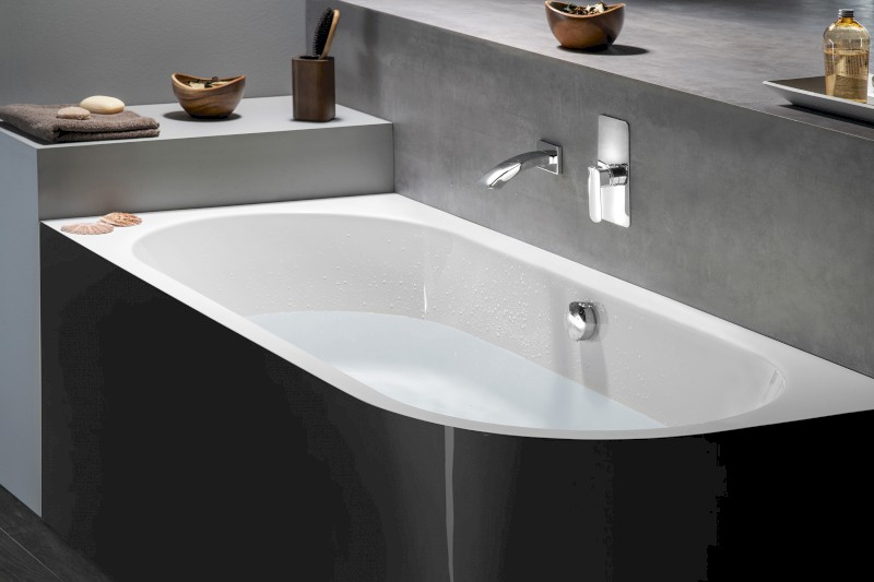 VIVA L MONOLITH asymetrická vana 180x75x60cm, bílá/černá 72099MB