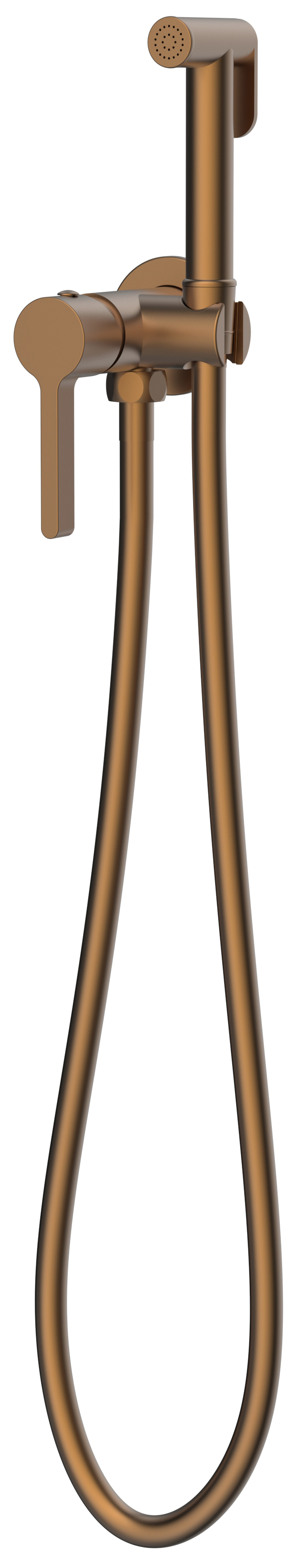 ICONIC podomítková bidetová baterie se Stop sprškou, kulatá, měď mat AF040PG