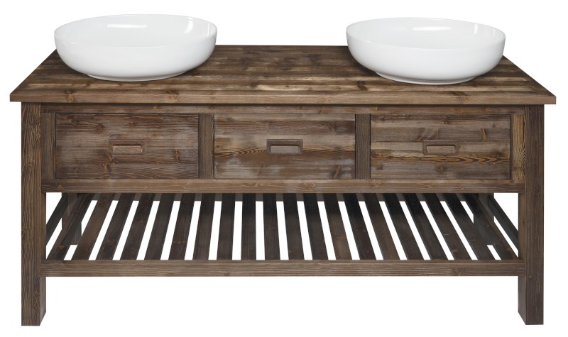 BRAND umyvadlová skříňka 160x73x50cm, mořený smrk BA161S