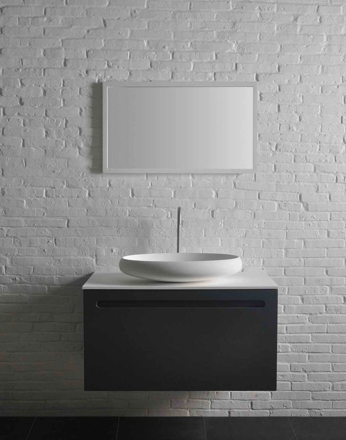 THIN umyvadlo na desku, Rockstone, 60x40 cm, bílá mat WN213