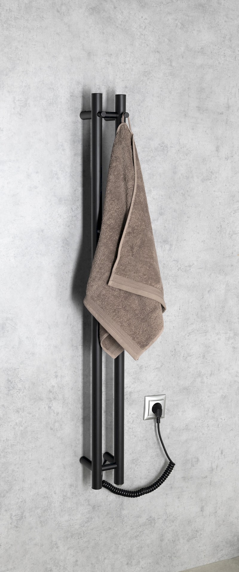 PAPINADO elektrický sušák ručníků 109x1200mm, 40W, černá mat ER340