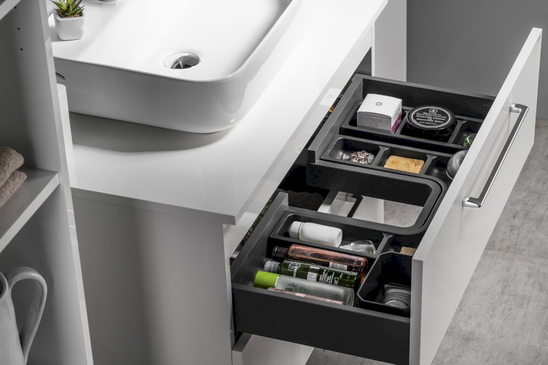 CIRASA umyvadlová skříňka 79,8x52x46cm, bílá lesk CR801-3030