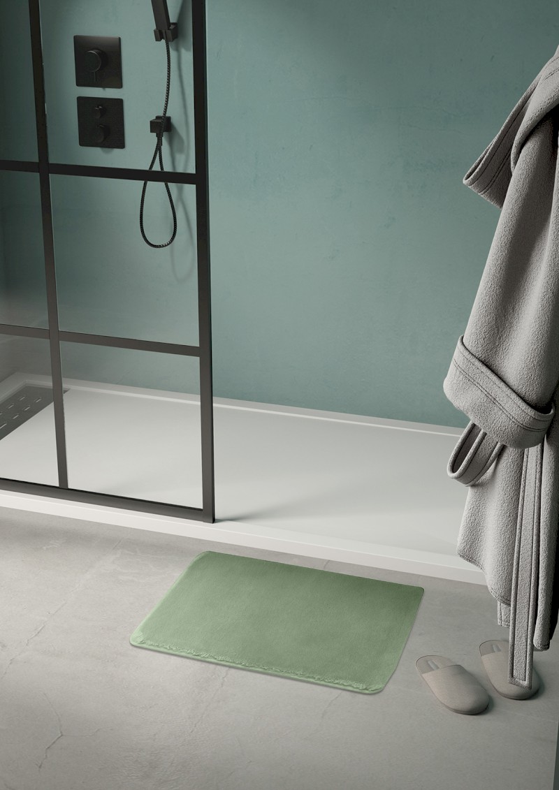 FUZZY koupelnová předložka, 50x80cm, 100% polyester, protiskluz, zelená 96FY508007
