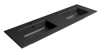 PURA keramické dvojumyvadlo Slim 142x46cm, černá mat 8889126