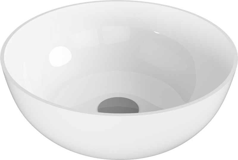 BANERA ROUND umyvadlo na desku, litý mramor, průměr 39cm, bílá 14337