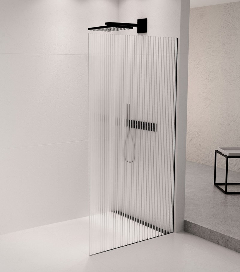 ARCHITEX sada pro neviditelné uchycení skla, podlaha-stěna, 1610x2105mm, černá mat AL2116B