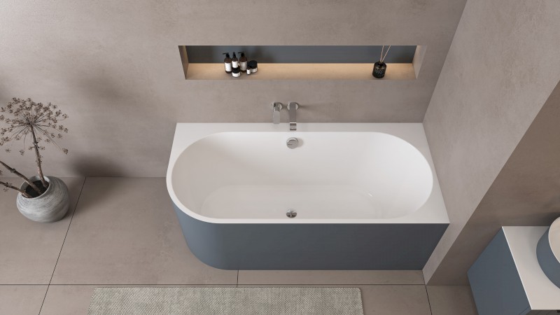 ASTRA R MONOLITH asymetrická vana 160x75x60cm, bílá/siena 34611M.42