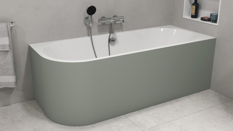 VIVA R MONOLITH asymetrická vana 170x75x60cm, bílá/verde 78119M.44