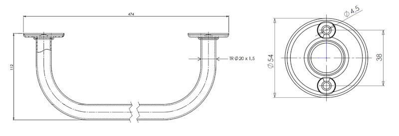 WHITE LINE držák ručníků 400mm, bílá 8004