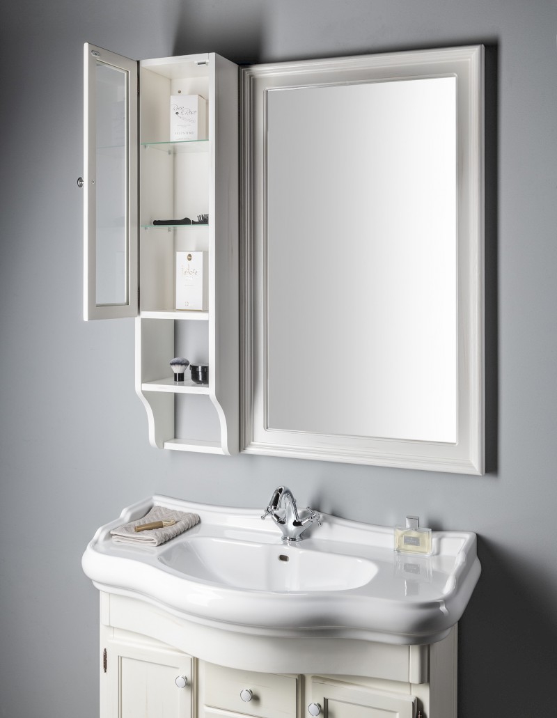 RETRO skříňka k zrcadlu 25x115x20cm, levá, starobílá 1706