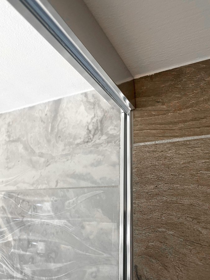ARCHITEX sada pro neviditelné uchycení skla, podlaha-stěna-strop, 1615x2600mm, leštěný hliník AX2516