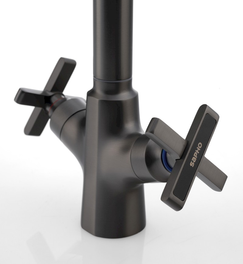 XELLA stojánková dřezová baterie, gun metal XE603GM