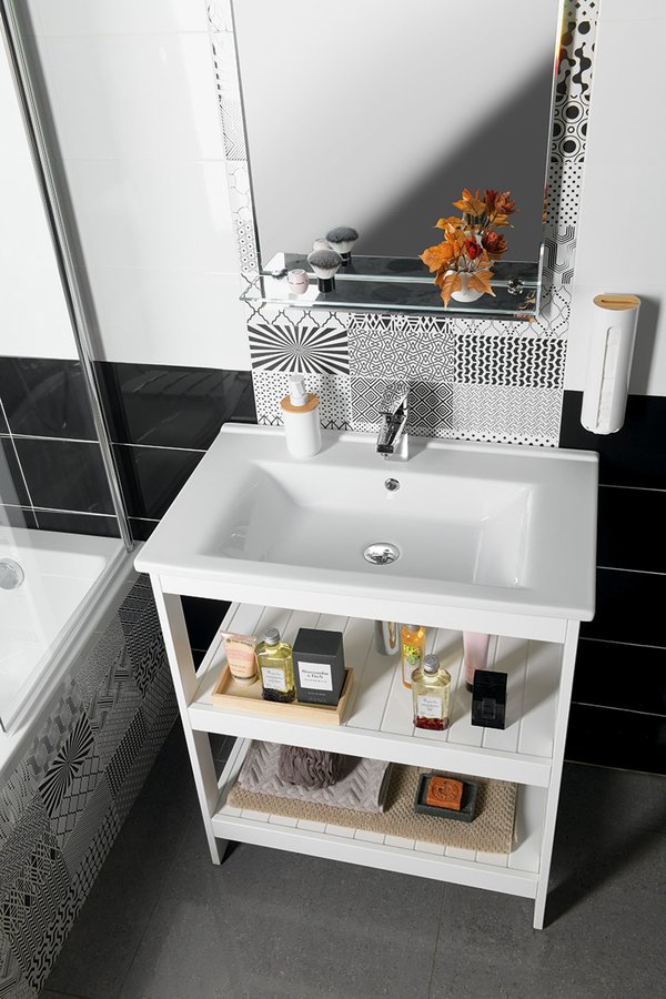 ETIDE policová umyvadlová skříňka 71,5x85x44 cm, bílá mat ET720