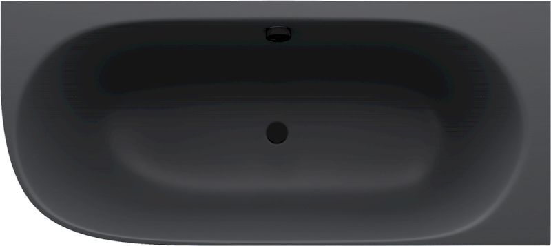 SUSSI R rohová stojící vana litý mramor 160x70x49,5cm, antracit mat 90191R.51