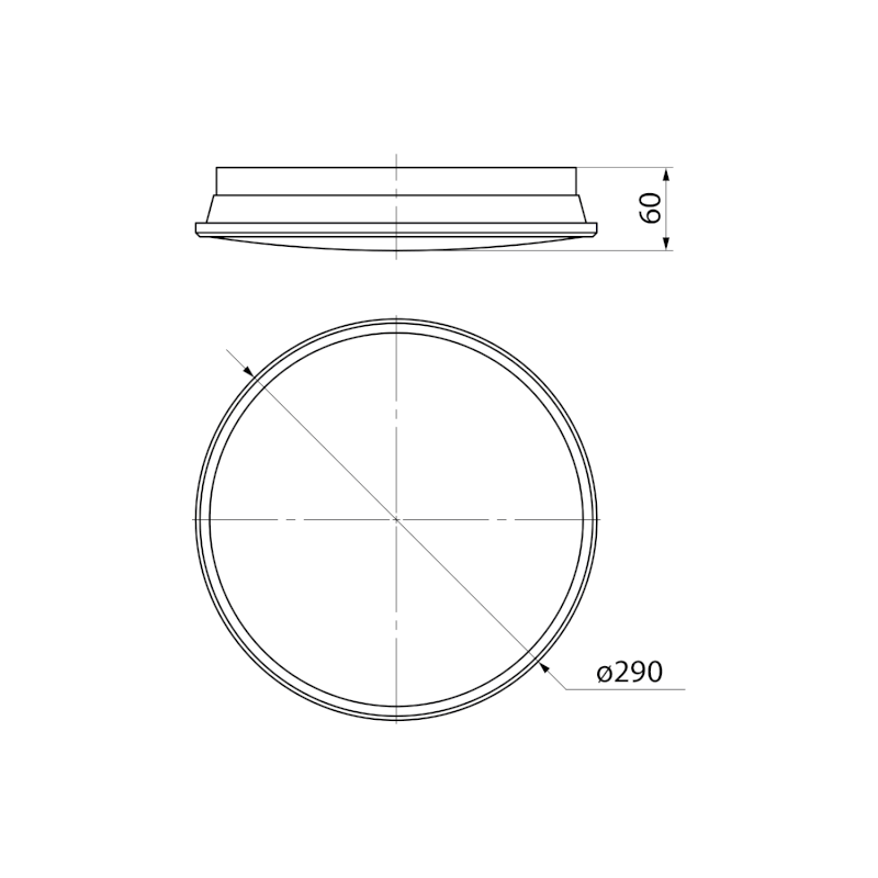 SILVER stropní LED svítidlo,  Ø 29cm, 10W, 230V, 3000K/4000K/6500K, IP44, chrom AU480