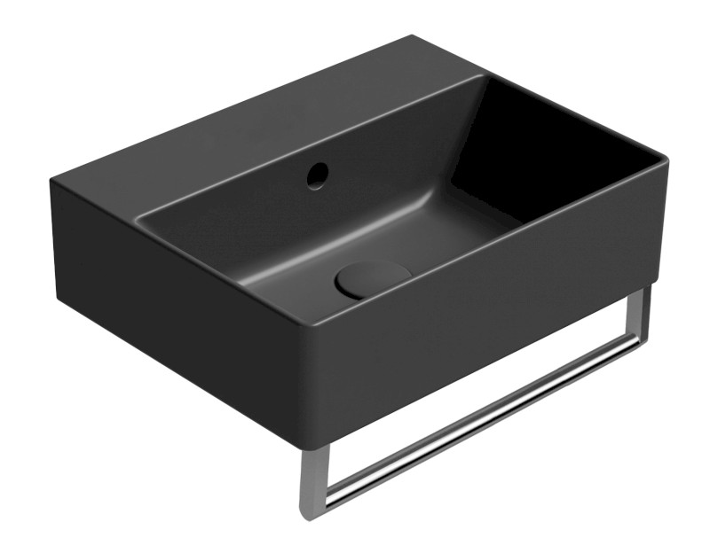 KUBE X keramické umyvadlo 45x35cm, bez otvoru, černá mat 9485026