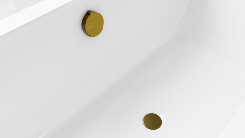 Vanová souprava s napouštěním, bovden, délka 600mm, zátka 72mm, zlato mat 71851.91