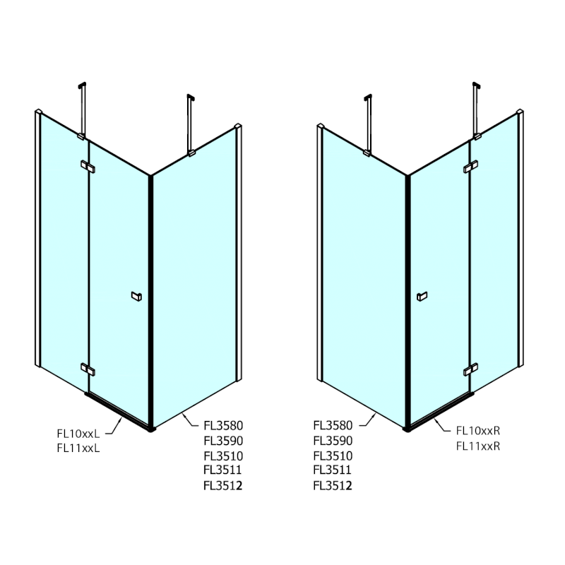 FORTIS sprchové dveře 1000mm, čiré sklo, levé FL1010L