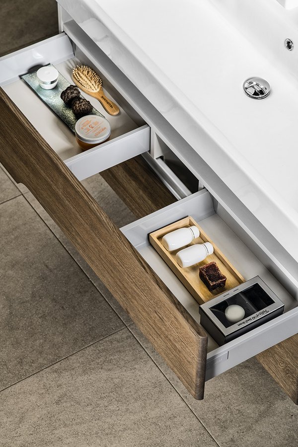 MEDIENA umyvadlová skříňka 117x51x48,5cm, bílá mat/dub graphite MD121