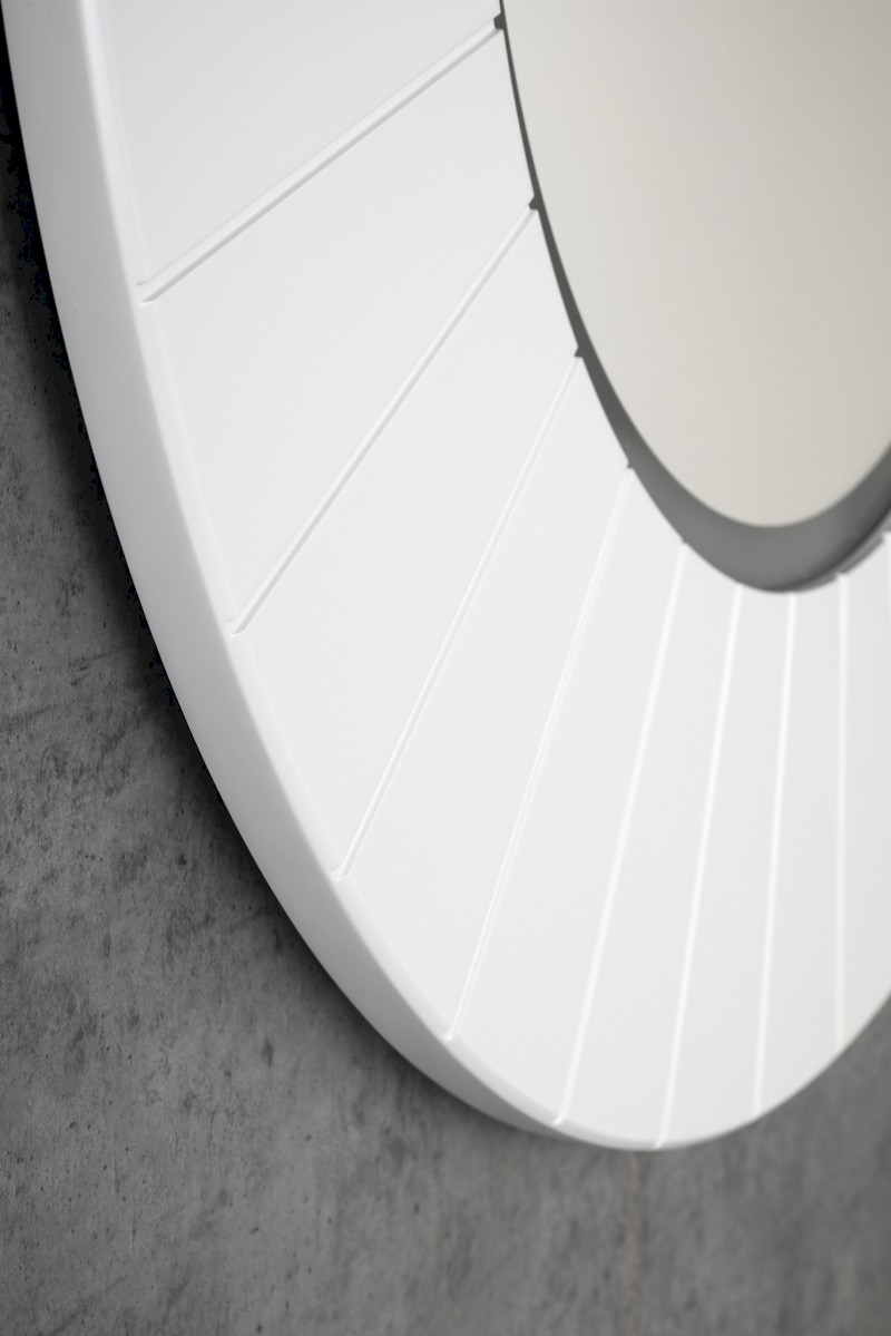 LUMIRO STRIP kulaté zrcadlo s LED osvětlením v rámu ø 90cm, bílá mat LR950-3131S