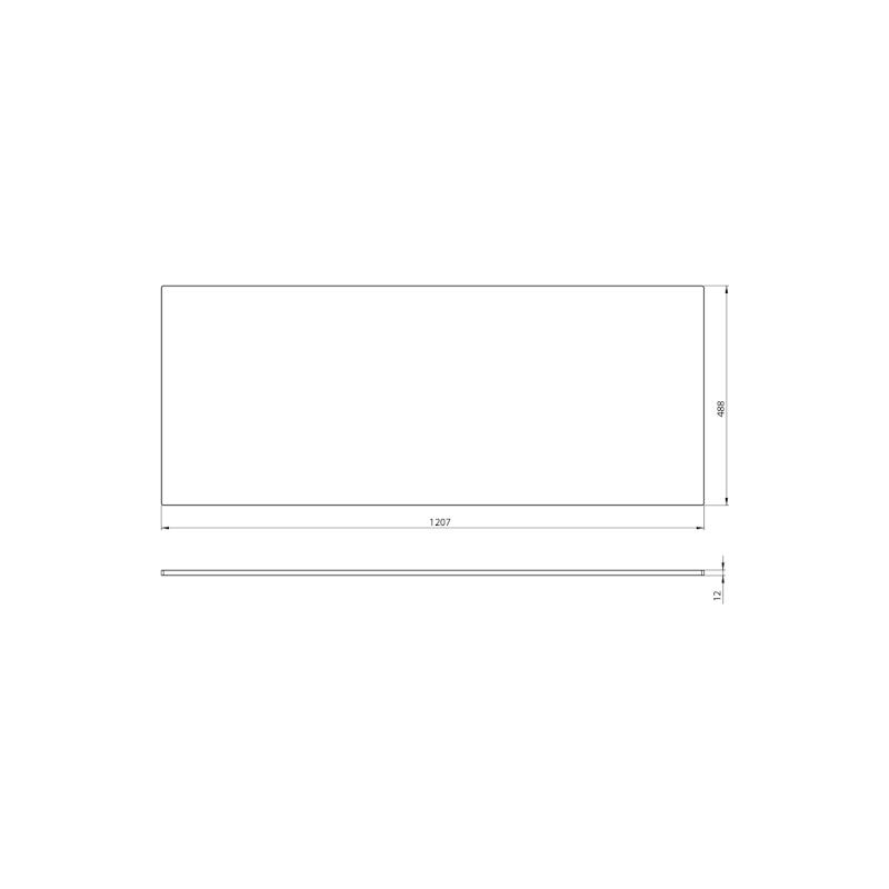 PREMIO deska kompozit 120,7x1,2x48,8cm, černá mat PRE005-3535