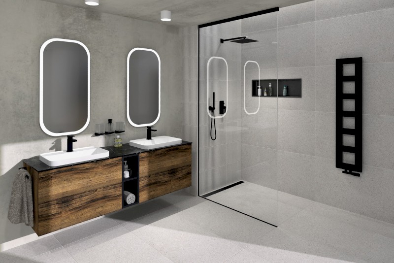 TREOS umyvadlová skříňka 75x53x50,5cm, černá mat TS070-3535