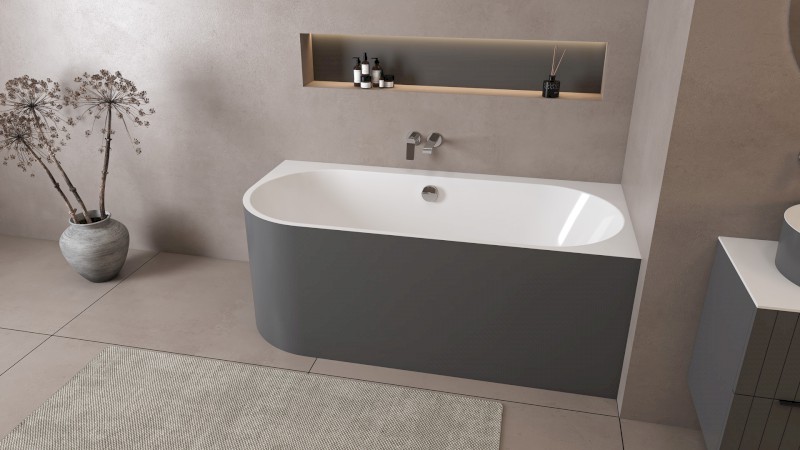 ASTRA R MONOLITH asymetrická vana 160x75x60cm, bílá/carina 34611M.41