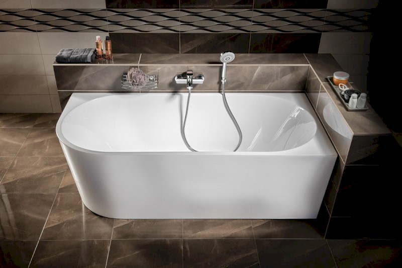 TIBERA R rohová stojící vana, 170x80cm, bílá E1015