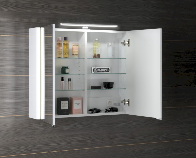 LUCIE galerka s LED osvětlením, 86x70x17cm, bílá LU085-0030